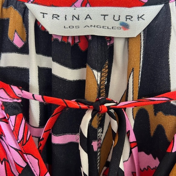 Trina Turk Floral Tie Front Blouse - Picture 5 of 6